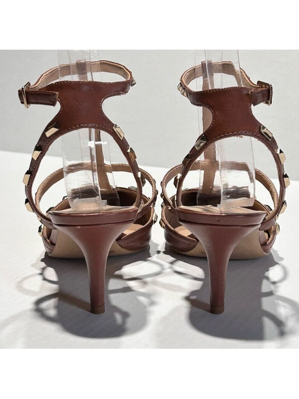 INC International Concepts Tan Studded Ankle Strap Pumps Size 9 - Picture 6 of 11
